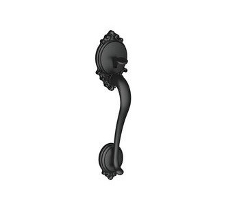 Schlage FE285BRK622MER Matte Black Brookshire Style Handleset with Merano Lever Bottom Half Only
